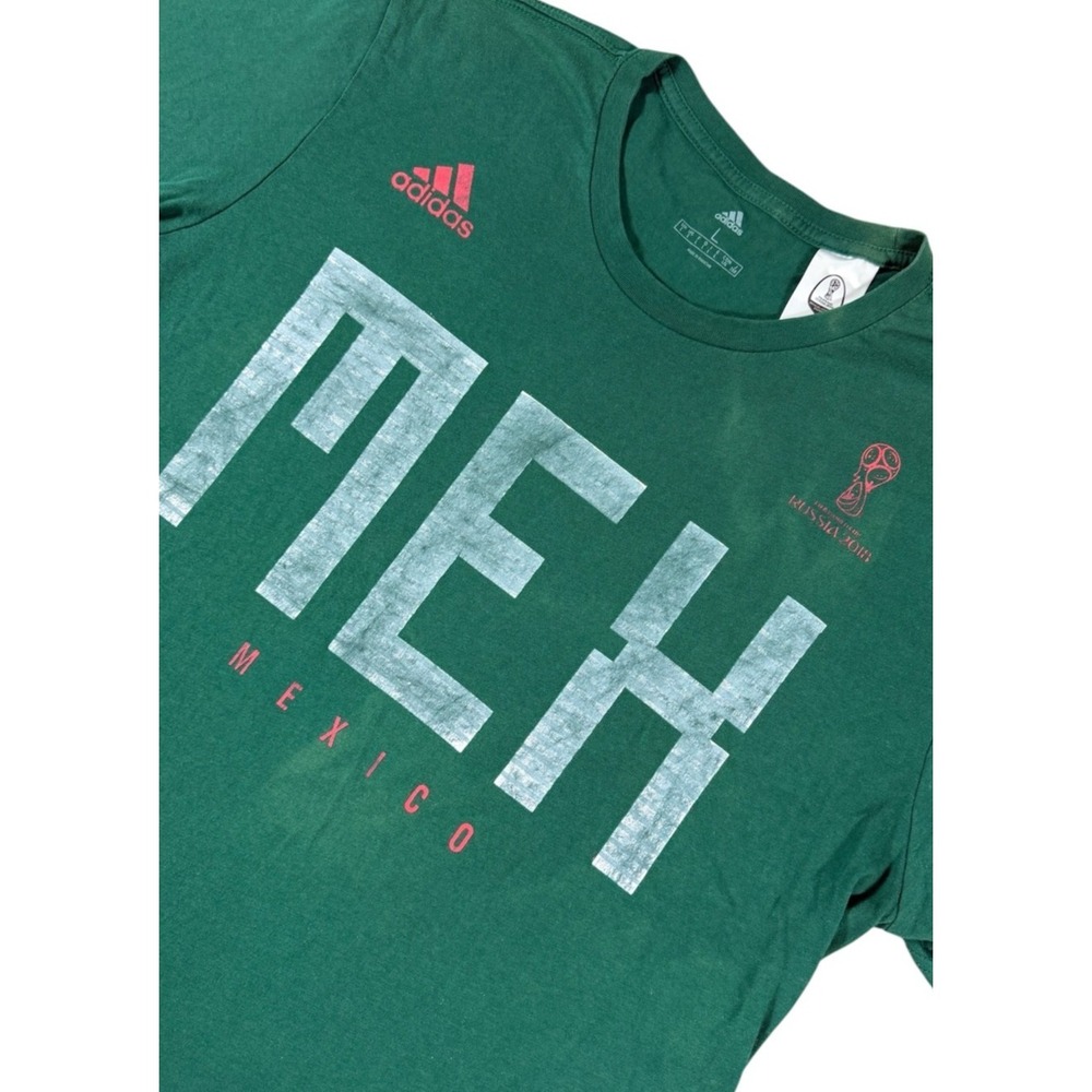 Adidas FIFA World Cup Mexico T Shirt Mens Large Green Soccer Graphic Tee